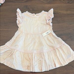 Adorable Striped Kids Dress with Ruffle Sleeves